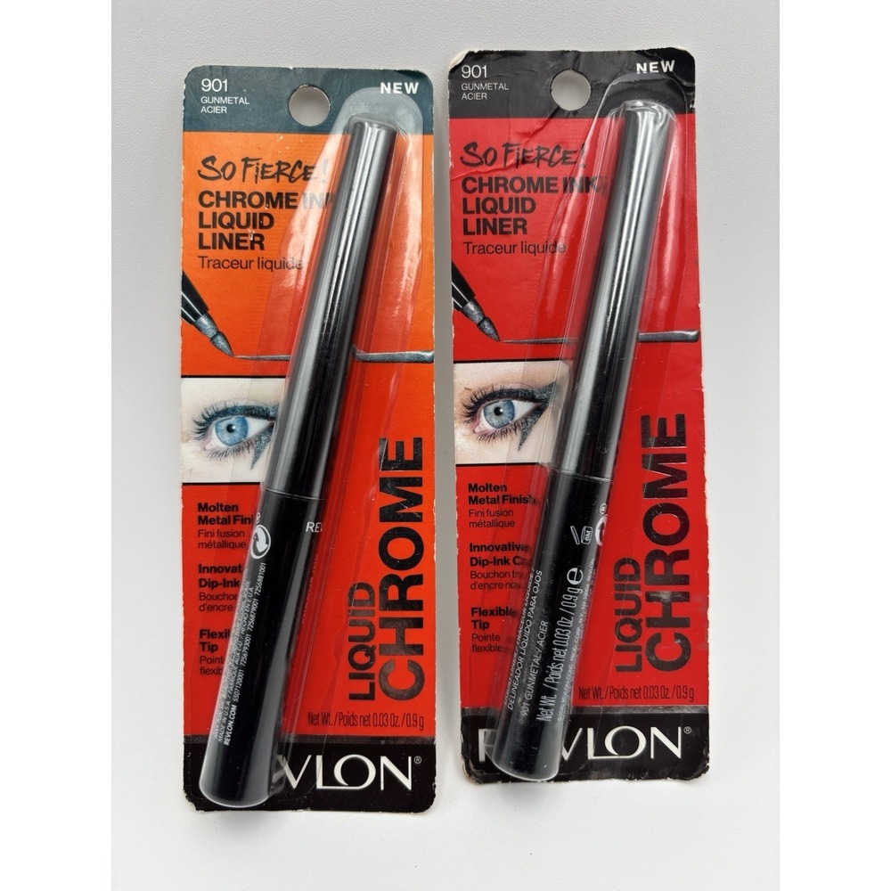 2 Pack REVLON So Fierce! Chrome Ink Liquid Eyeliner‎ 901